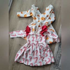 Candy Cane and Pumpkin Pie Dresses